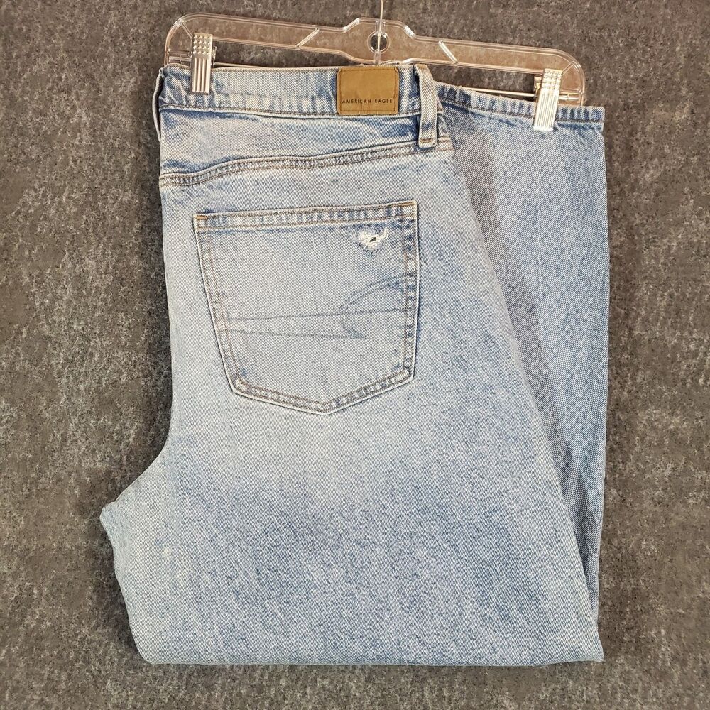 American Eagle Women's 16R Barrel Jeans Blue Light Wash Stretch Baggy